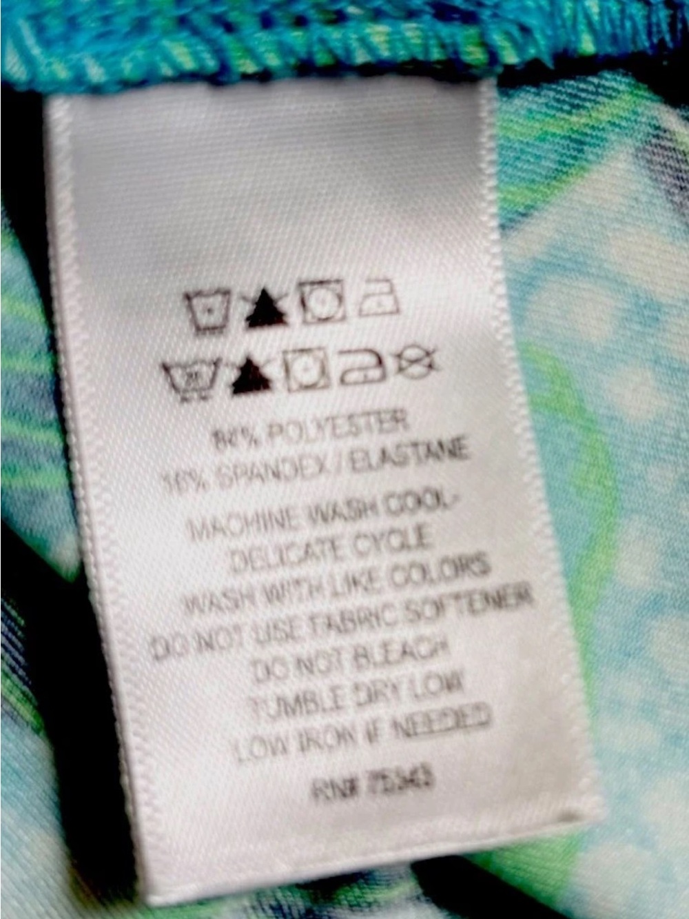 Tommy Bahama Golf Polo Shirt Size L Blue Green Tropical Performance 1/4 Zip - Picture 5 of 9